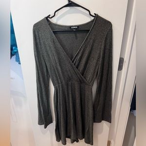 Express Jersey Long Sleeve Dress — Olive Green